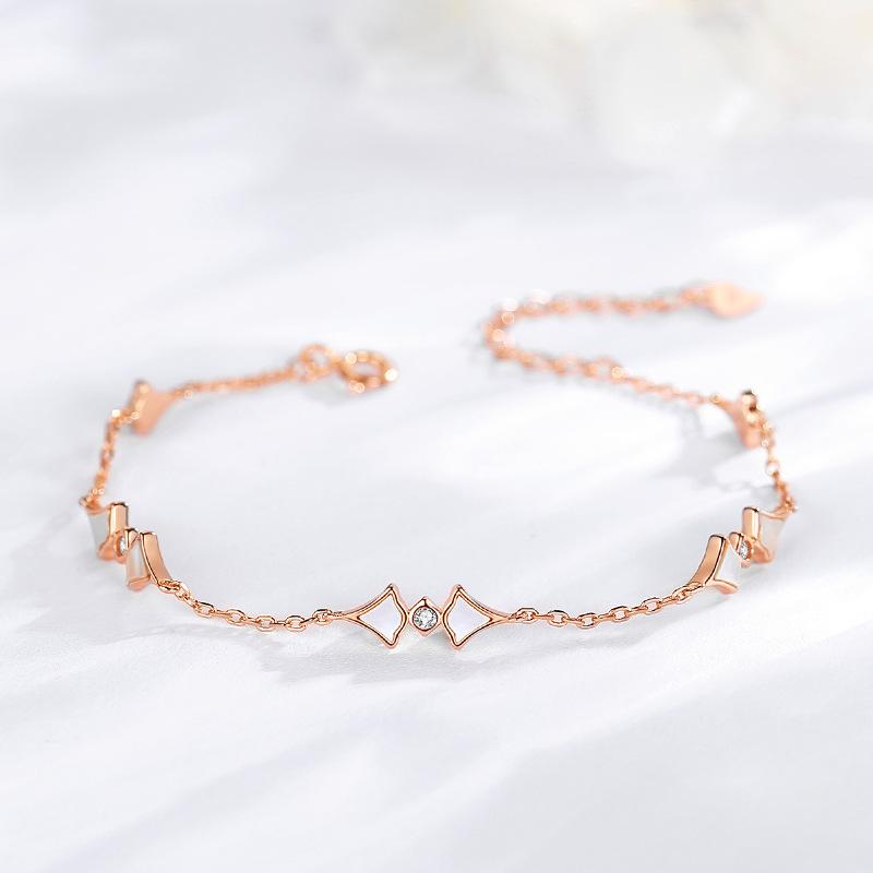 

Танциз Стерлингового Серебра 925 пробы с Цирконом Браслет Ювелирные Изделия Геометрический Бисер Цепи Браслеты Мода Изящный Свадебный Подарок для Подруги Женщины розового золота