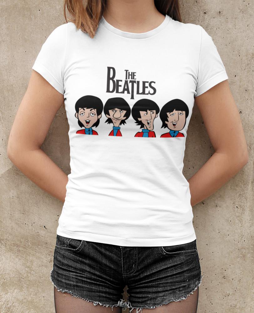 

Retro The Beatles Band John Lennon McCartney T- Shirt Damen Tailliert S-XXL XL
