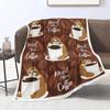 Coffee drinking styles digitalprinted polyester Bedroom velvet flannel soft sofa cover blanket Fleece soft sofa cover blankets