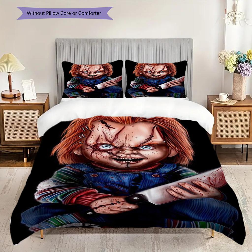 Halloween Horror Characters Set Bedding 1 Duvet Cover 2 Pillowcase Without Core Bedding Set Duvet Cover And Pillowcase Soft And Comfortable