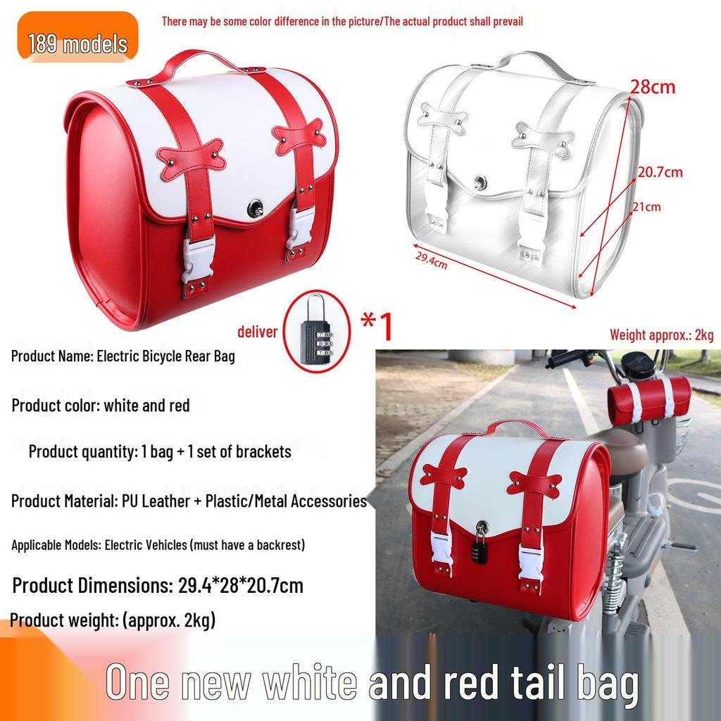 Large Capacity Rear Trunk Bag for Electric Vehicles & Bicycles: Metaverse Color, Helmet Fit, Tail Box Design