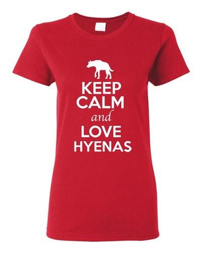 Ladies Keep Calm And Love Hyenas Canine Wild Animal Lover Funny T-Shirt Tee Unisex T-Shirt XXL