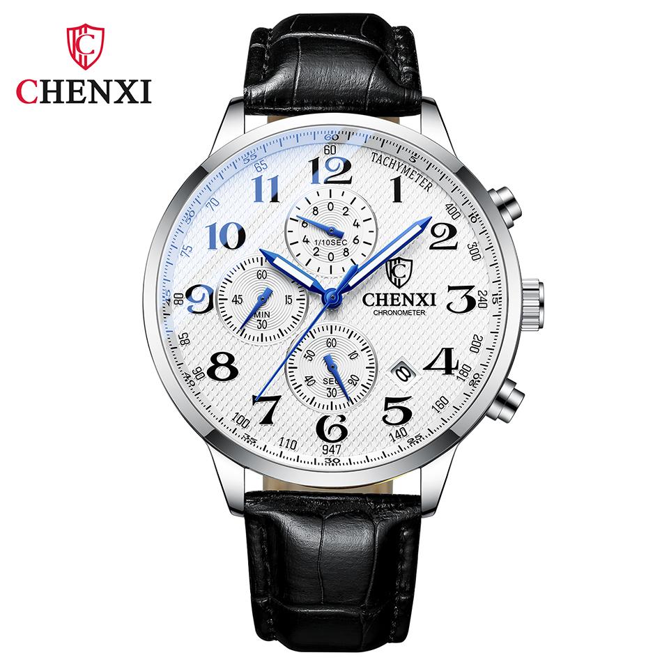 Watches For Men CHENXI Brand High Quality Waterproof Quartz Chronograph Watch Luminous Calendar Stainless Steel Wristwatch