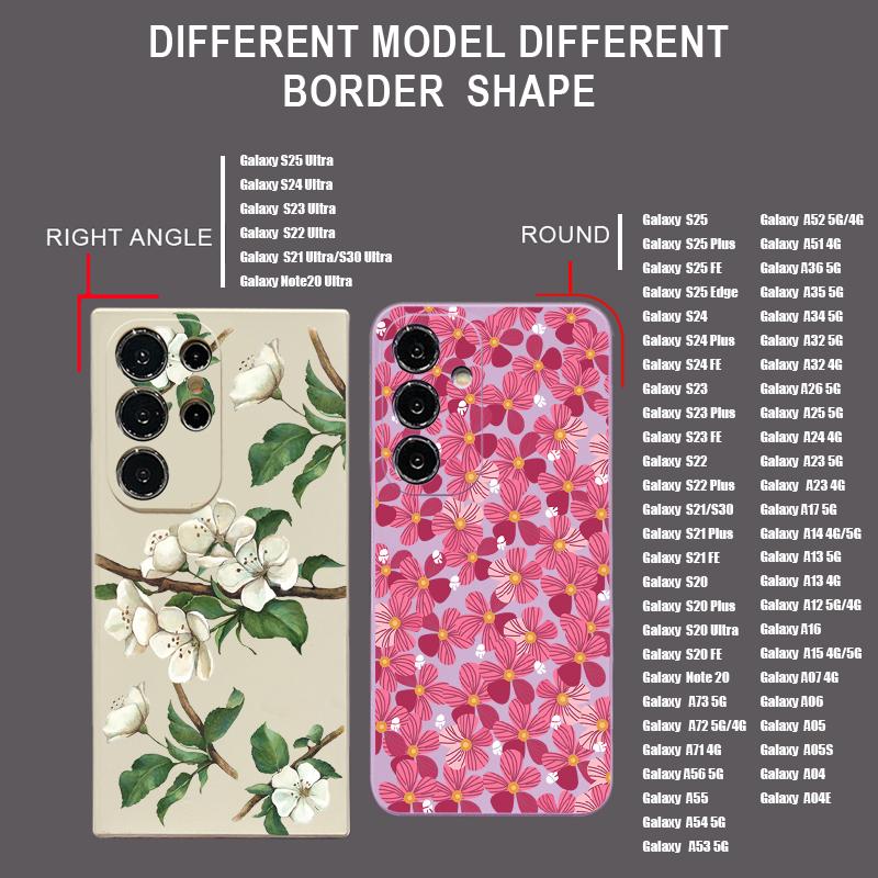 Cartoon Lucky Flower Case For Samsung S26 S25 Ultra S24 S23 S22 Plus S21 FE A15 A16 A17 A35 A36 A54 A55 A56 5G Soft Silicone Cover