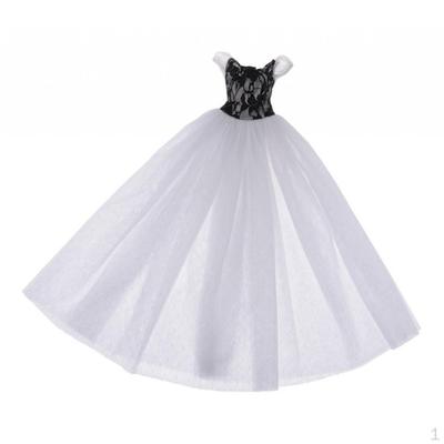 Hochzeitskleid Gazerock /4 BJD Puppe Party Weiß