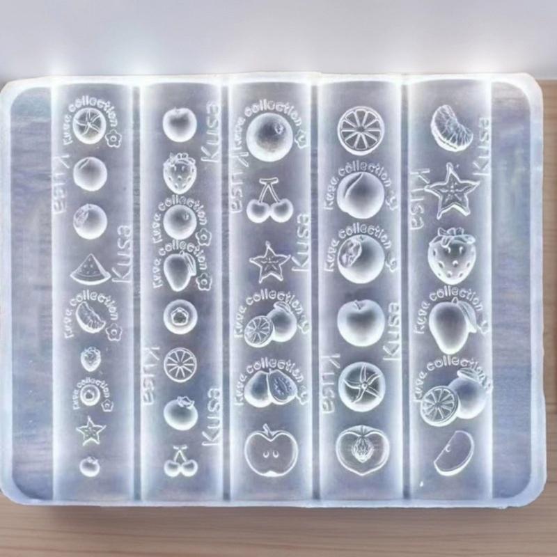 Reusable Silicone Nails Art Mold For Fruit Carving DIY Nails Decoration Accessories Nail Stencils for Women