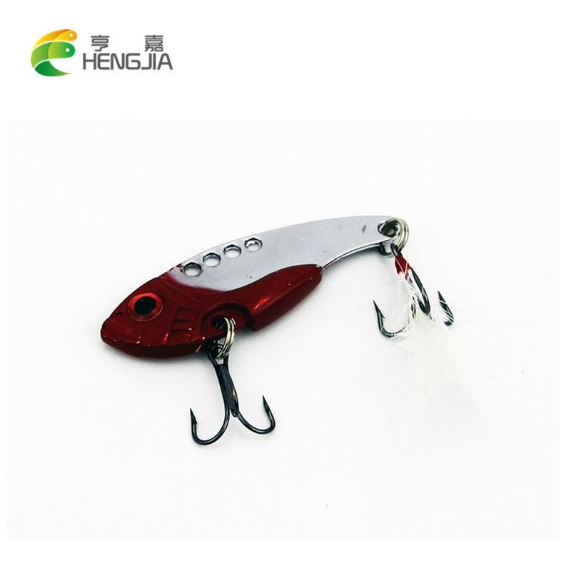 Vibration Metal Bait Hengjia Lure 4colors Fishing Tackle 8 Fishing Hooks With Feather