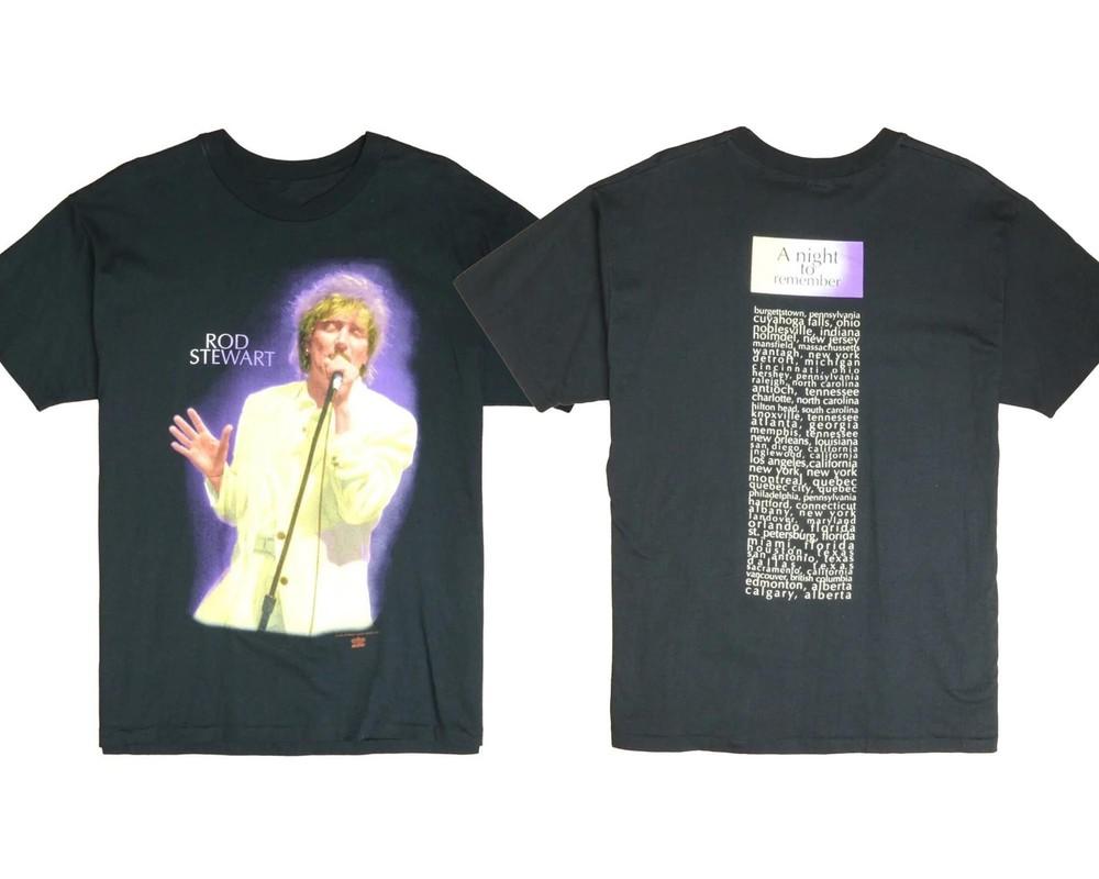 

Vintage 1993 90s Rod Steward A Night To Remember Tour T-Shirt S-5XL Unisex T-Shirt S