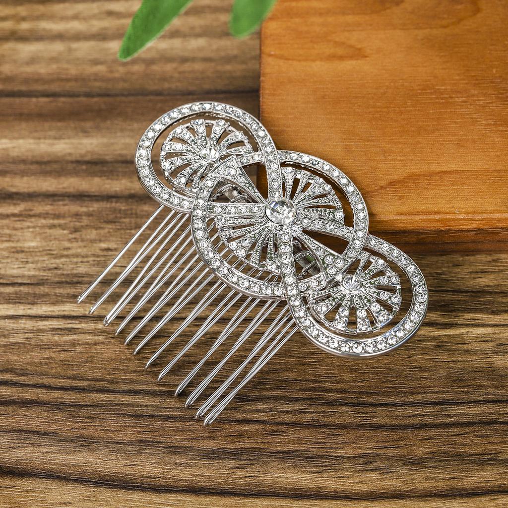Vintage Rhinestone Bridal Hair Comb Wedding Updo Headpiece Photo Shoot Accessory Elegant Crystal Insert Comb