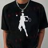 White & Brown Tennis Player Design Motorcycle T-shirt Casual Tshirts For Summer Comfortable Sho