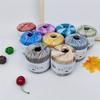 3-teiliges mehrfarbiges Seiden-Baumwoll-Mischgarn, ideal zum Häkeln und Stricken, für Kleider, Westen, Schals, Stirnbänder
