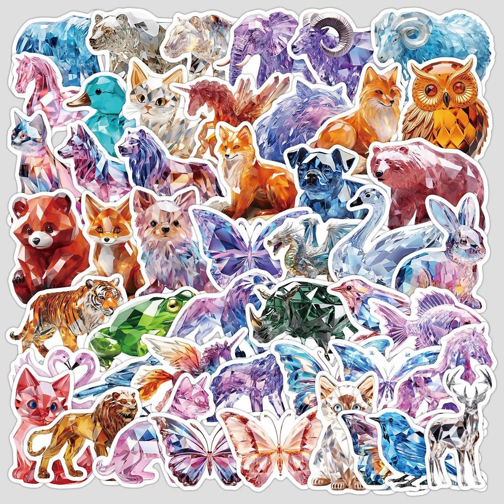 50 Cartoon 3D Animal Graffiti Stickers - Creative Waterproof Decor for Phones and Computers