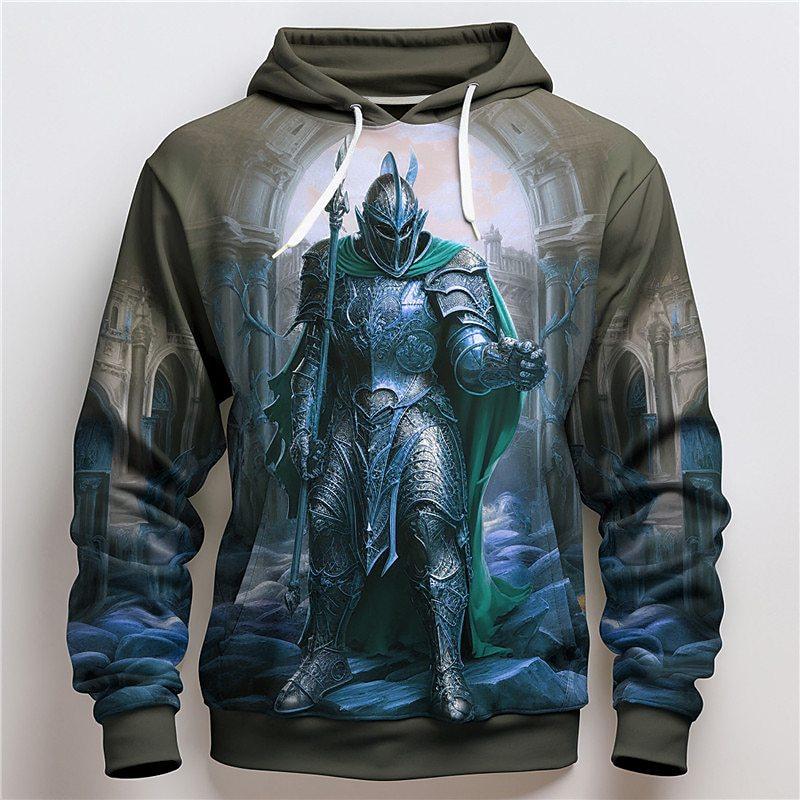 

Худи мужское с 3D цифровой печатью Тамплиер , персонализированное, трендовое 6XL синий