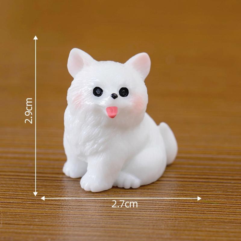 Micro Landscape Cute Little White Dog Doll Blind Box Garden Decoration AccessoriesCar Desktop Mini Ornaments