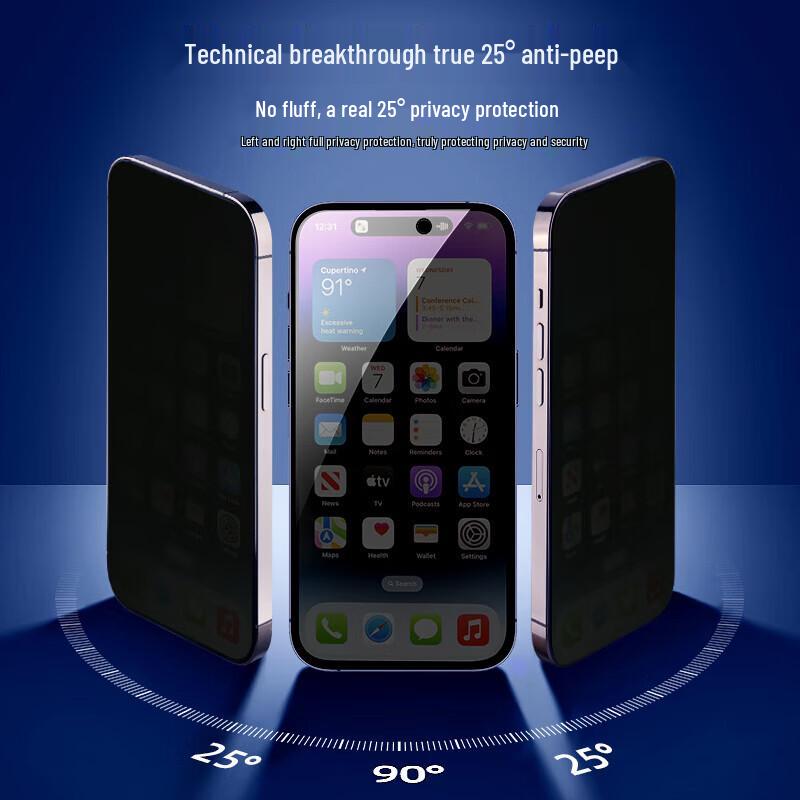 EasyAcc iPhone 15 Privacy Tempered Glass Screen Protector (2-Pack)