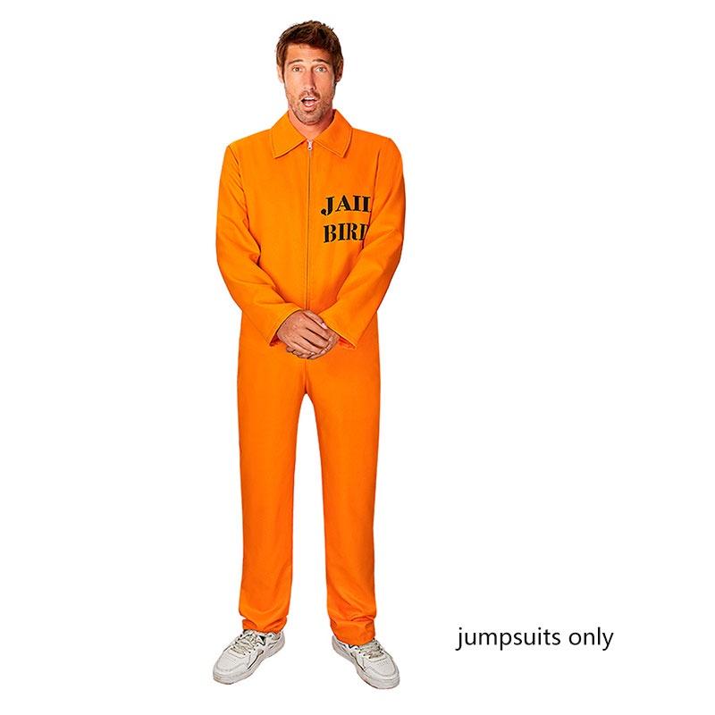 

Парный оранжевый костюм заключенного для косплея, костюм для тематической вечеринки на Хэллоуин, ролевая игра для взрослых Men,L