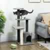 Cat Tree, 103 cm, Platforms, Plush House, Sisal Posts, Grey