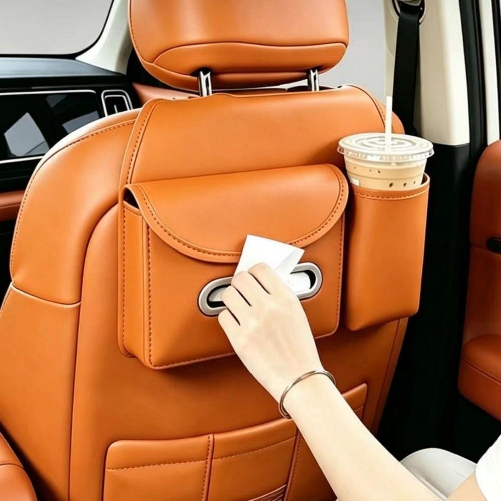 With Cup Holder Rear Seat Storage Bag Portable Car Tissue Box Car Interior