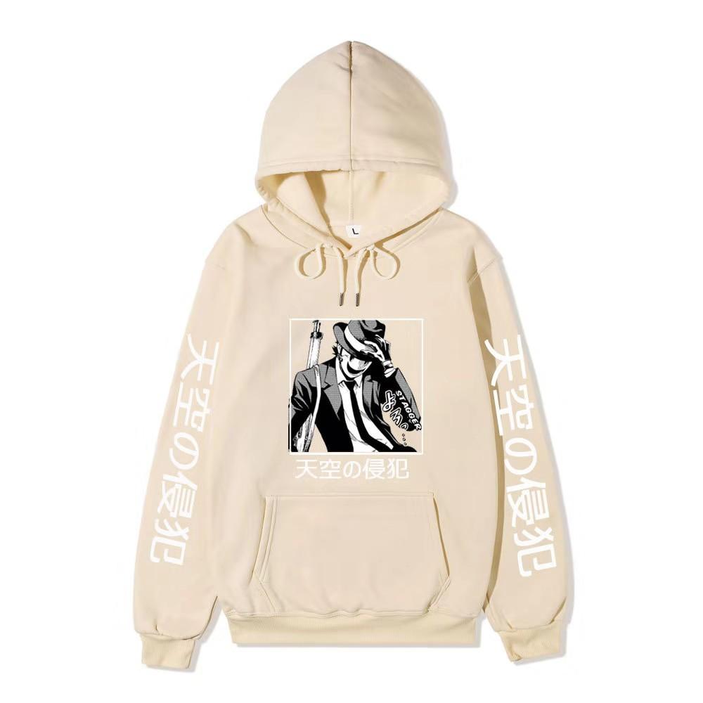 High-Rise Invasion Sniper Mask Hoodie Unisex Fleece Sweatshirt Japanese Vertical Text Black White Manga Anime Pullover