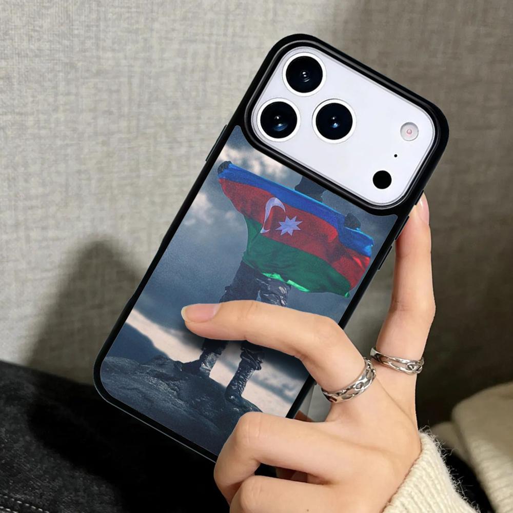 Capa Case for iPhone 17 Air 16 Pro Max 15 Plus 11 13 Mini 14 12 Back Phone Cover Azerbaijan Flag print