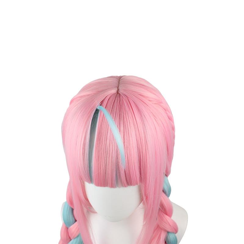 Pink Braided Cosplay Wig - 28" Heat-Resistant Synthetic Hair with Long Twisted Pigtails for Anime Conventions & Daily Wear