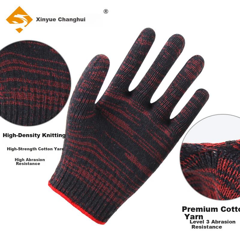 Cotton Work Gloves, 24 Pairs, 1.26kg, Thickened Cotton Yarn, Wear-Resistant, Non-Slip, Dirt-Resistant Red