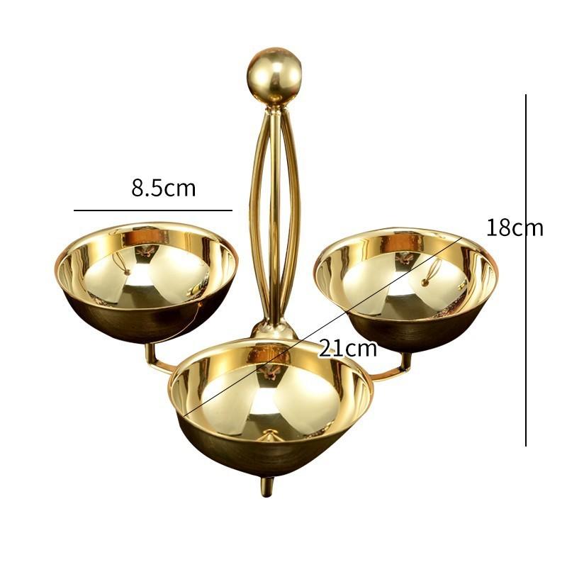 Stainless Steel Snack Platter 3-layer Fruit Plate Snack Bowl Dessert Plate Candy Bowl Pastry Plates Dried Fruit Platter Dish