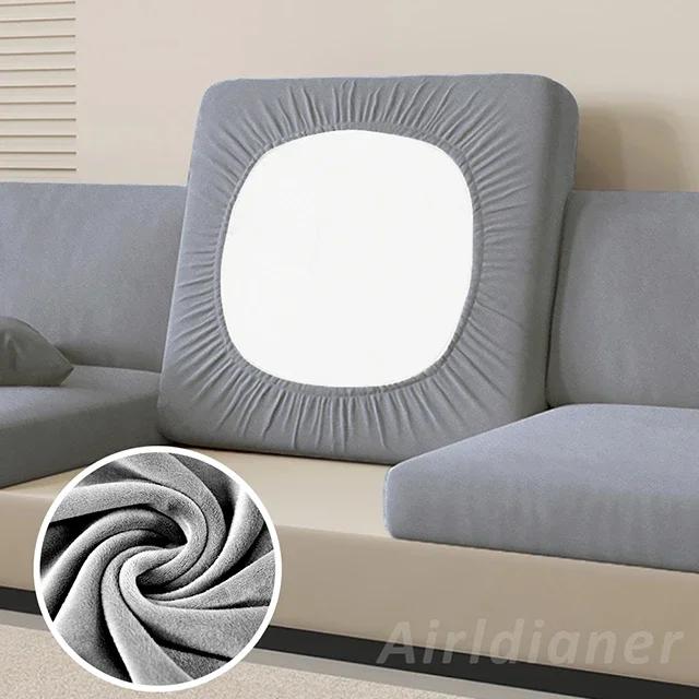 Anti-Dirt Velvet Sofa Cushion Slipcover Elastic Chair Seat Protector For Pets And Furniture Sofa Cover Living Room Bedroom Decor