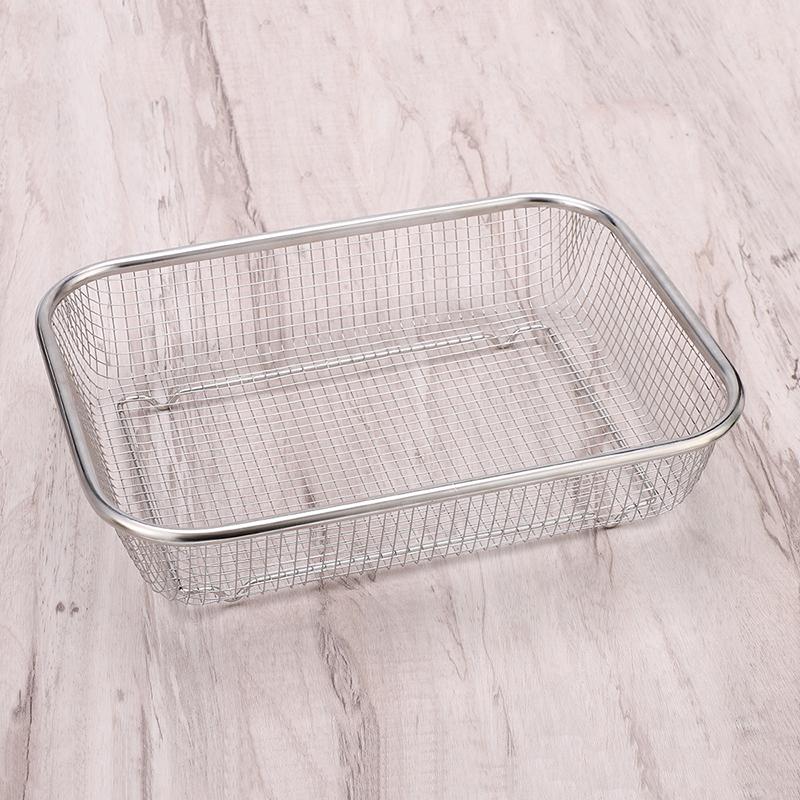 Stainless Steel Air Fryer Grill Mesh Basket Non Stick Tray for Oil Free Roasting and Crisping Home Cooking Accessory