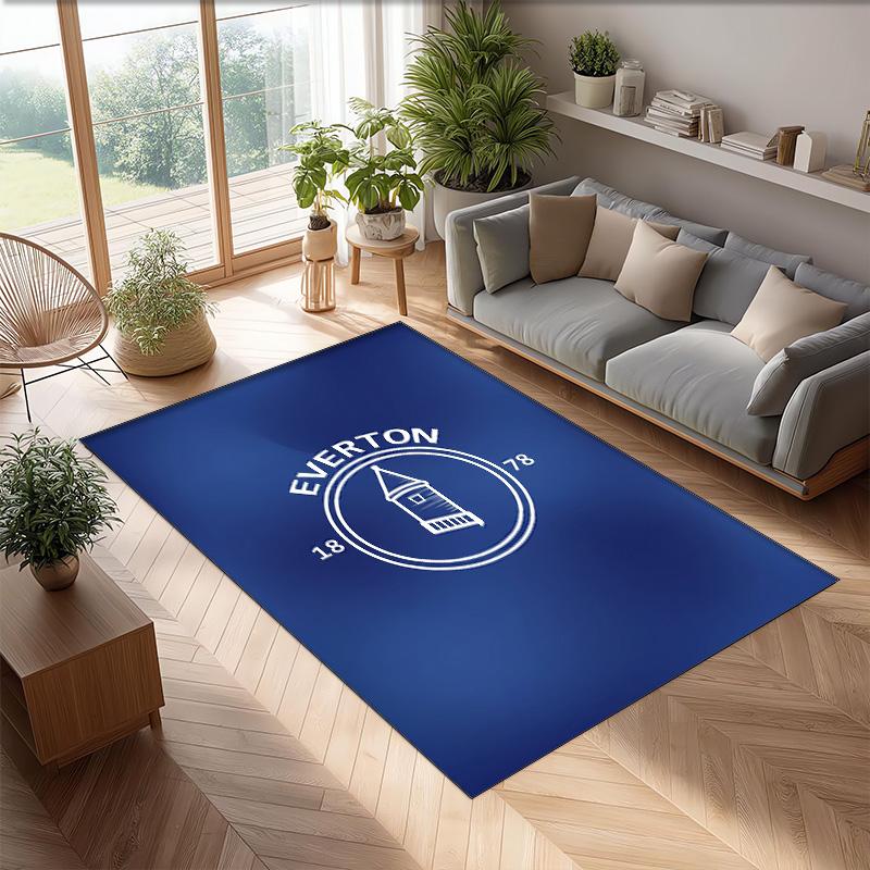 Tappeto in Velluto di Cristallo con Stampa Calcio Everton, Comodo Assorbente d'Acqua Antiscivolo Tappeto per Pavimenti Interni