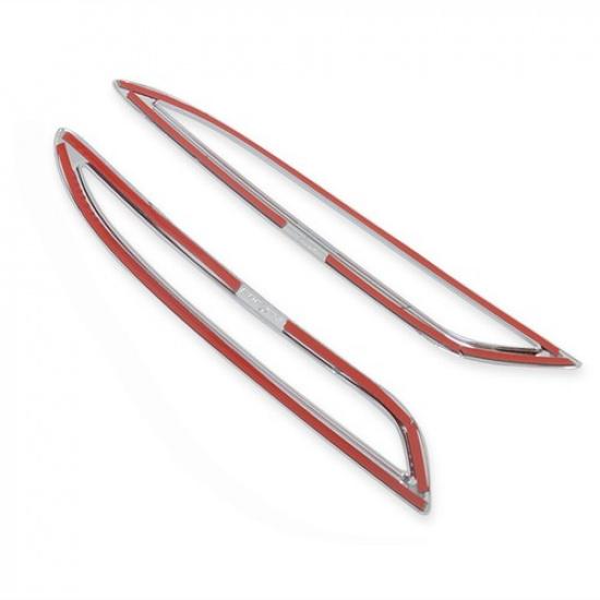 Fit For Tesla MODEL S 2017-2019 Chrome Rear Tail Fog Light Lamp Cover Trim Frame
