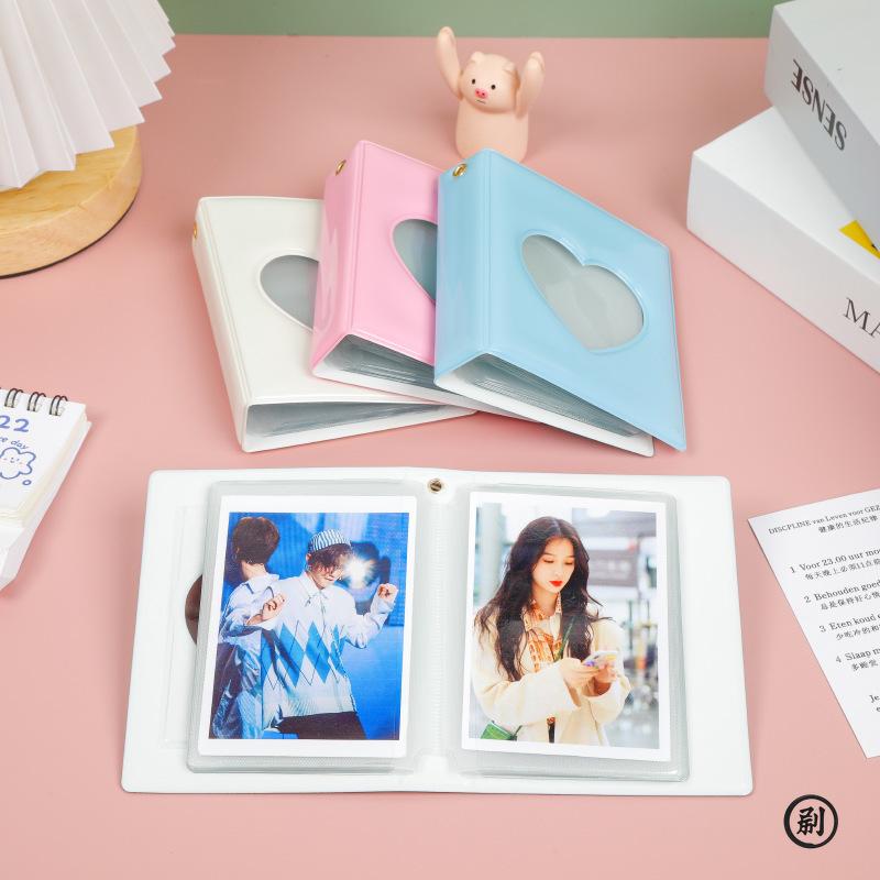 1piece 3 Inch Photocard Holder Heart Love Hollow Photo Album 32 Pockets Card Binder Mini Idol Pictures Storage Case