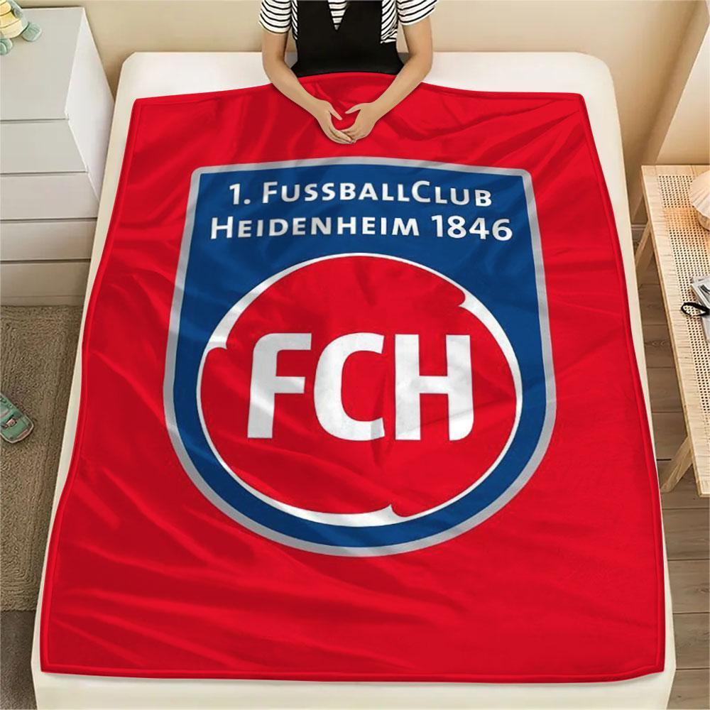 1PC 1. FC Heidenheim Patterned Flannel Blanket Suitable For All Seasons for Home Decor Warmth and Comfort Gifts Holiday Present