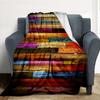Colorful Wood Flannel Blanket Throw Blanket Soft Warm Sofa Bed Camping Home Decor Unique Christmas Gift C92657
