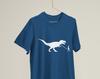 Banksy Graffiti Boy and Dinosaur On a Leash / Heavyweight Cotton Unisex T Shirt with Print Tee Top