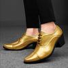 Men High Heels Silver Derby Wedding Dress Dance Business Gold Elevator Shoes Height Increase Tuxedo Shoes Plus Size