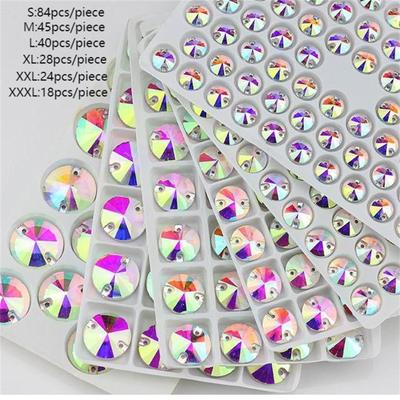 Glass Crystal Shape Rivoli Sewing Stones Flatback Sew Rhinestones For Garment Clothes Bags