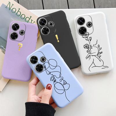 Line Soft Silicone Case For Samsung A55 A35 M35 S24 Redmi Note 13 Pro 13C 14 Xiaomi Poco C65 iPhone 15 Huawei Honor 200 Realme Camera Shockproof Cover