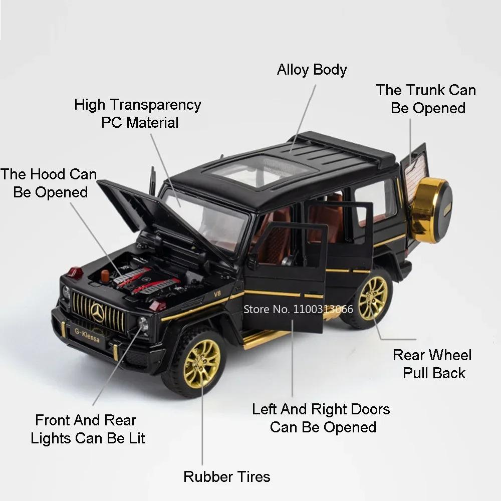 1:32 Alloy Wrangler 4x4 G63 Toys Cars Models Doors Opened SUV with Light Sound Off-road Vehicles for Boyfriend Festival Gifts