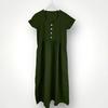 Women's Fashionable Color Cotton And Linen Round Neck Short Sleeved Pocket Casual Loose Beach Vacation Dress
