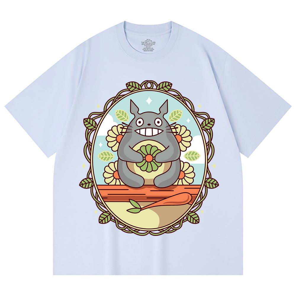 230 Gsm 100% Cotton Ghibli V6 Totoro Print Unisex Heavy Cotton T Shirt