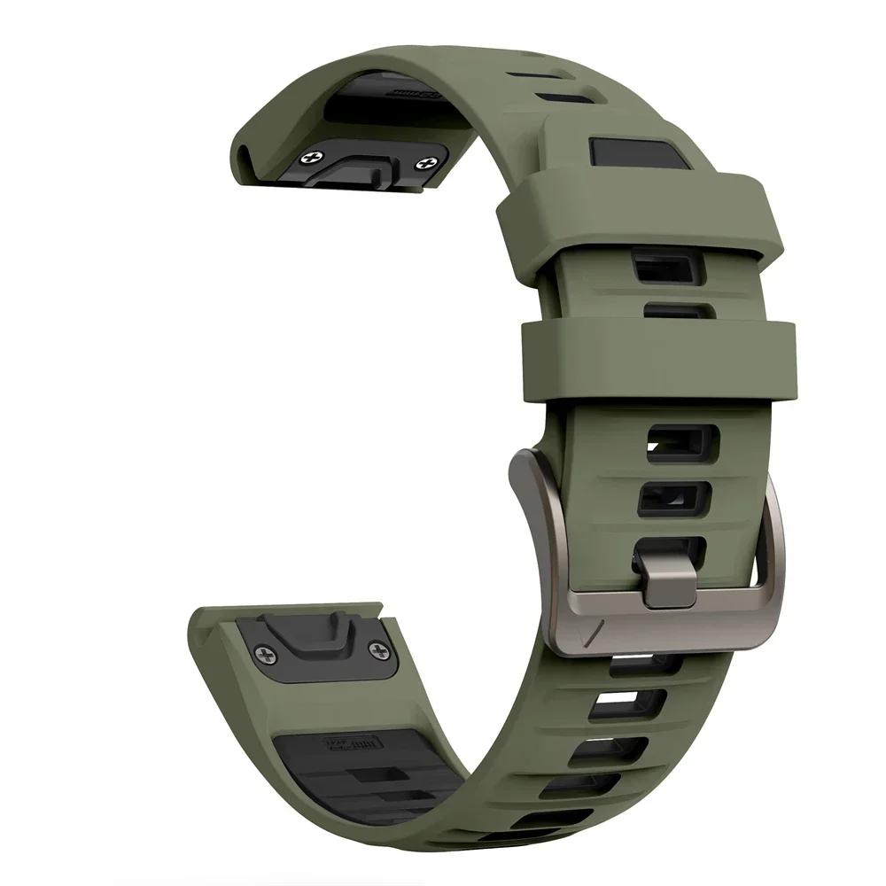 

22 мм 26 мм Силиконовый спортивный ремешок QuickFit для Garmin Fenix E 8 8x 7 7X/6 6X PRO/5 5x puls/Epix Pro/Enduro 3/Tactix 8 7 Браслет 1PCS QuickFit 22mm