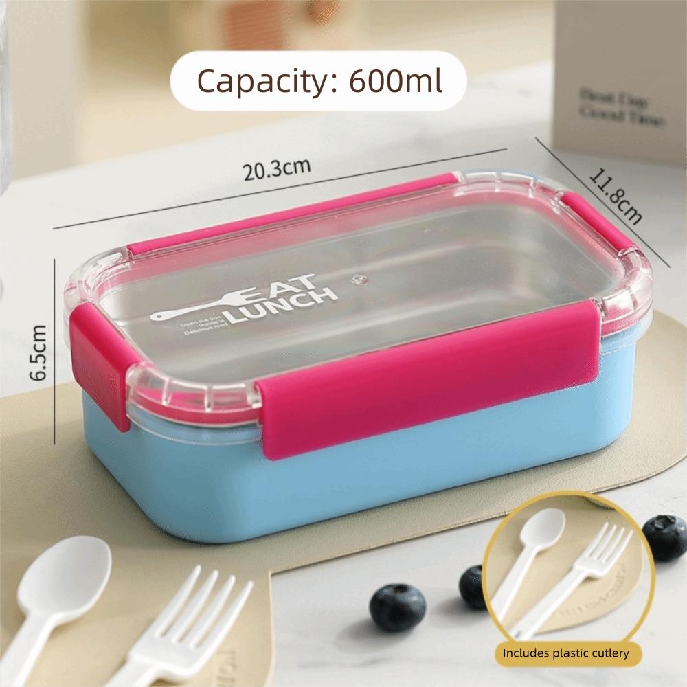 Thermal Insulation Bento Box 304 Stainless Steel Food Container Divided Lunch Box For Meal Prep B