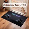 Tapis de sol en velours cristal thème chat Nom personnalisé texte Tapis chaud Décoration de maison