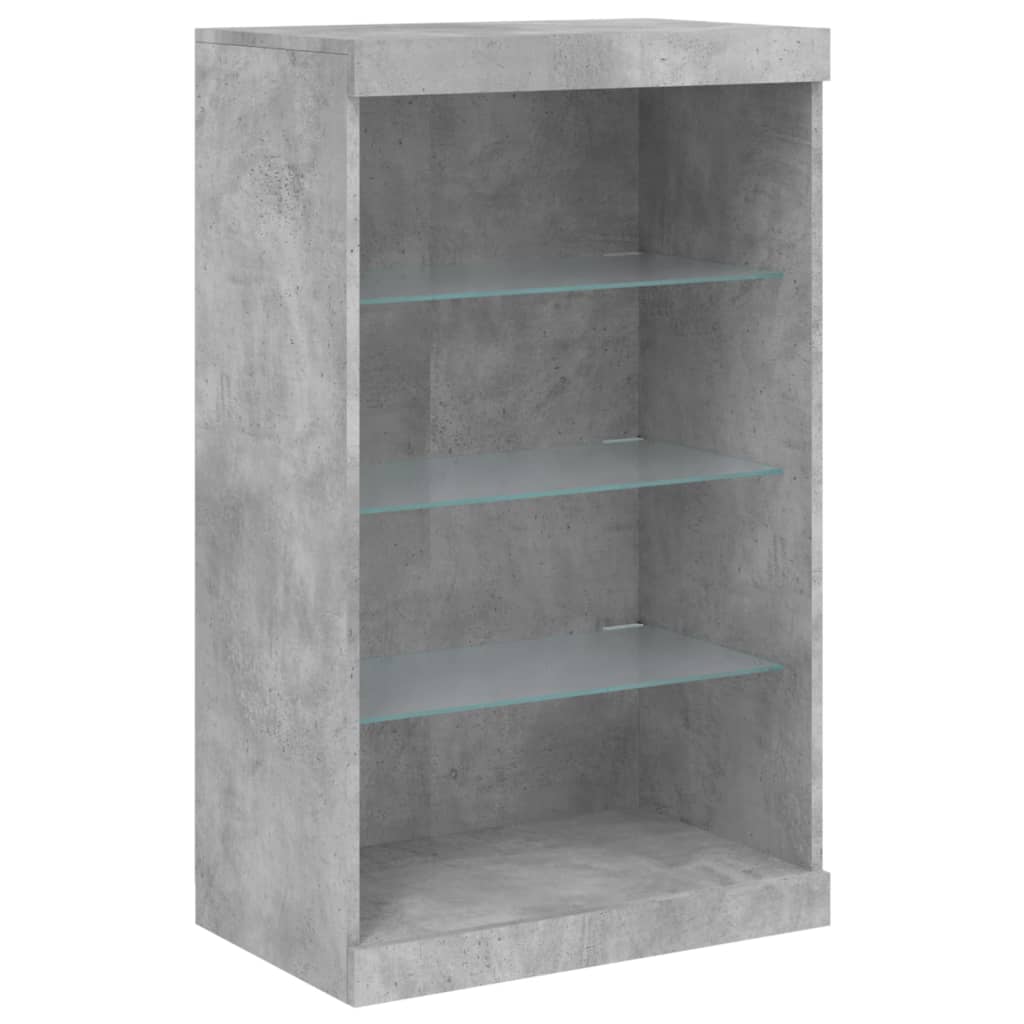 Vidaxl Szafka Z Oświetleniem Led, Szarość Betonu, 60,5X37X100 Cm