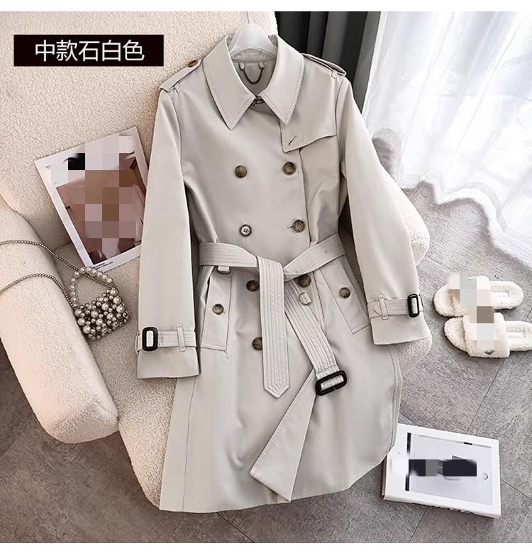 Long trench coat women's autumn clothing high-end feeling over the knee fashion waist temperament double-breasted jacket