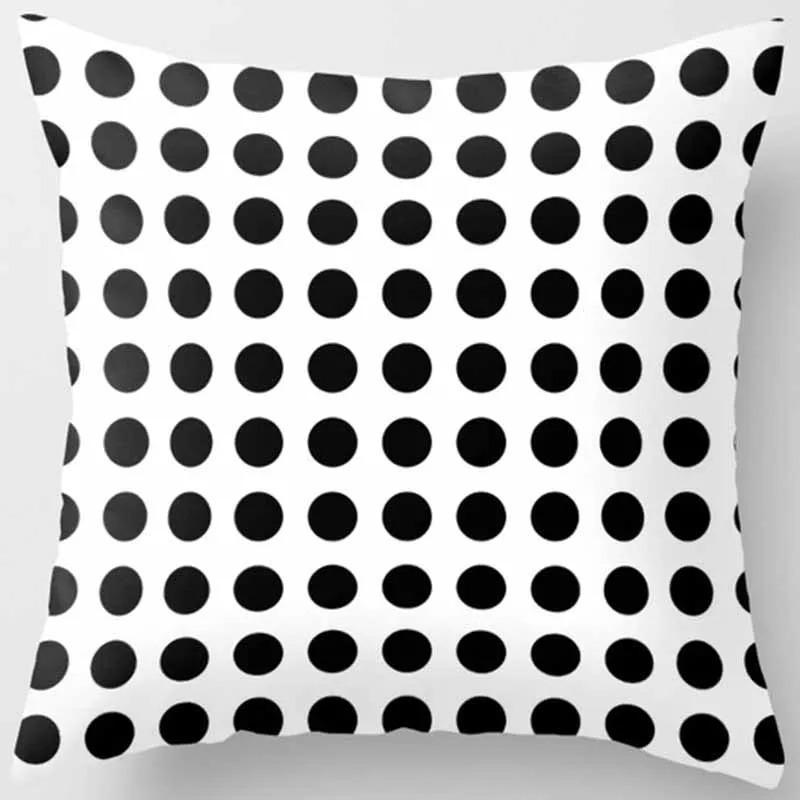 Black And White Geometric Pattern Pillowcase Modern Simple Ins Style Cushion Creative Striped Polka Dot Sofa Decorative Pillow