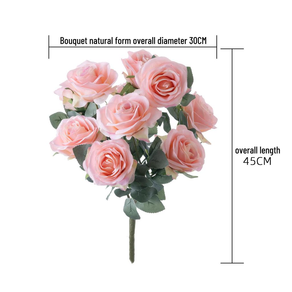 10-Head Rose Bouquet Faux Flowers for Home & Wedding Decor - Clearance Sale