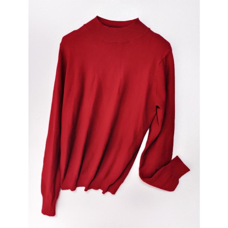 YYFS Women's Fashion Casual Fall Winter Solid Color Print Long Sleeve High Neck Sweaters