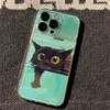 Oil Painting Yellow Dog Black Cat Phone Case For iPhone 17 16 15 11 12 14 13 Pro Max Mini X XS XR 7 8 Plus SE4 16e Silica Covers